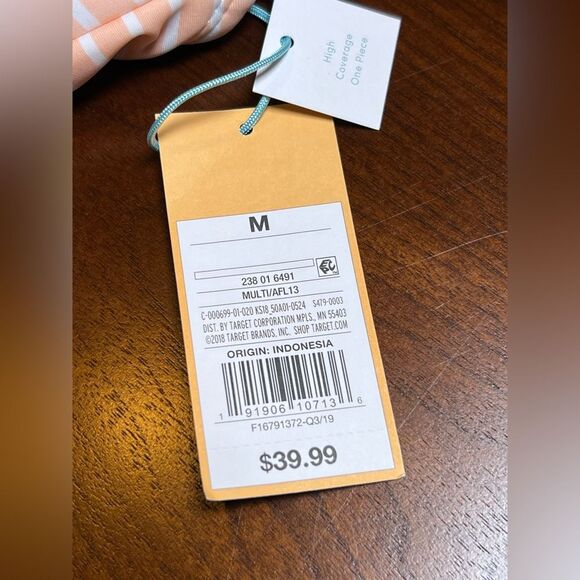 Kona Sol Striped & Floral Print Suit 🌺 Peach, white & green 🌺 size medium - Picture 8 of 10